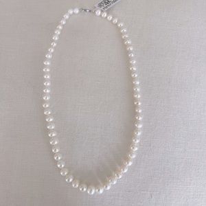 18” Cultured Freshwater Pearl Strand Necklace in Sterling Silver